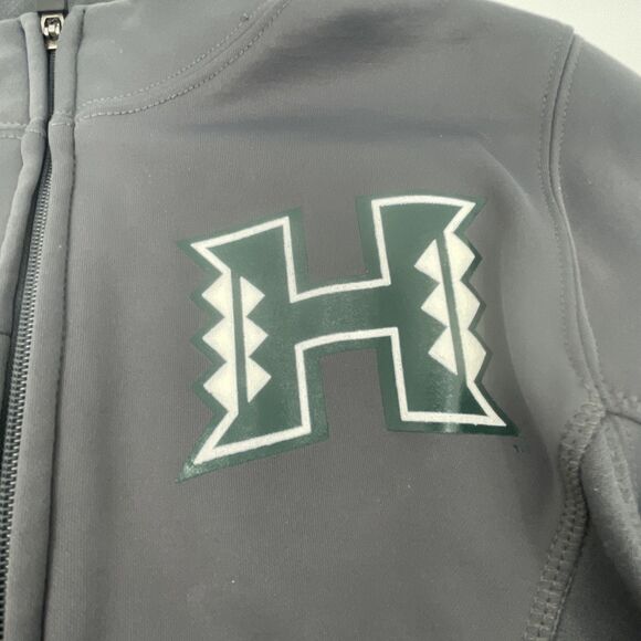 University of Hawaii Rainbow Warriors Full Zip Track Jacket S Gray Russell *FLAW - Picture 10 of 16